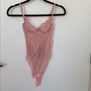 Coal/ nude lingerie bodysuit